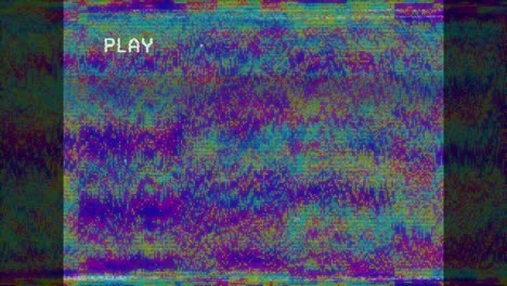 animación de la pantalla con texto de reproducción sobre rayas en movimiento hipnótico en un bucle sin costuras