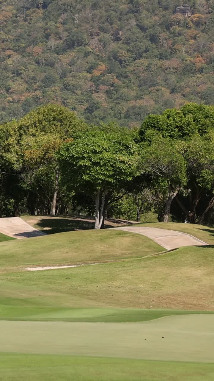 울창 한 초록색 을 가진 조용 한 골프장