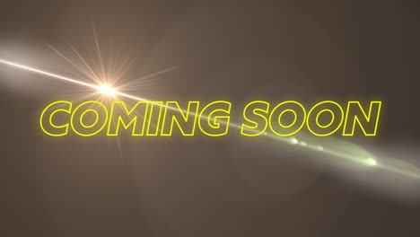 glowing light effect on dark background with coming soon animation text