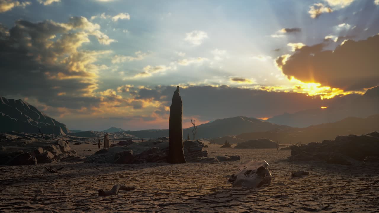 la agricultura de canal medio se seca por la sequía y la ola de calor en verano. crisis de agua y estrés hídrico en verano durante la sequía a largo plazo en verano, animales de cráneo óseo