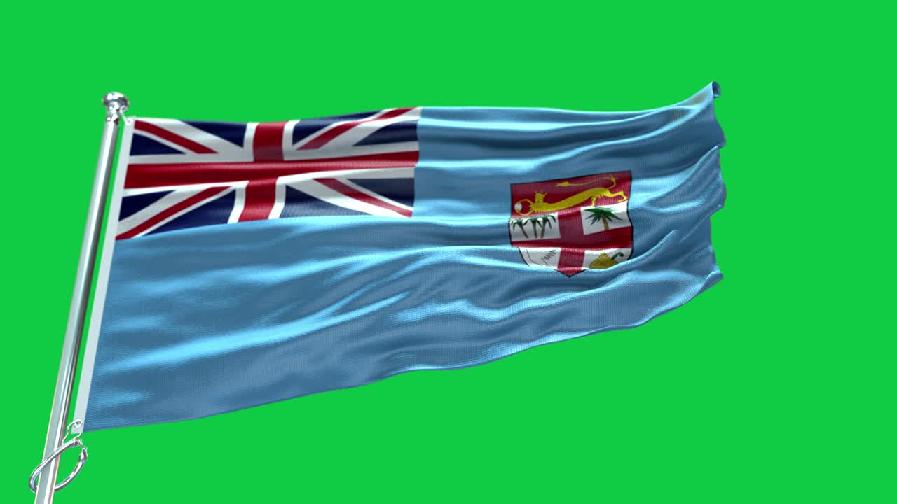 4k bandera muy detallada de fiji - bandera de fiji alto detalle - bandera nacional fiji patrón de ondas elementos en bucle