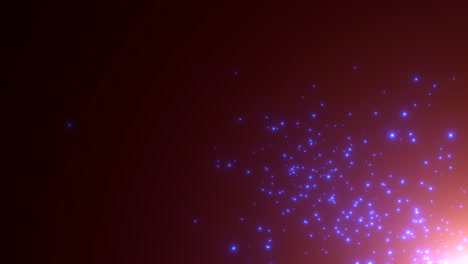 movimiento de partículas azules y estrellas en la galaxia 6