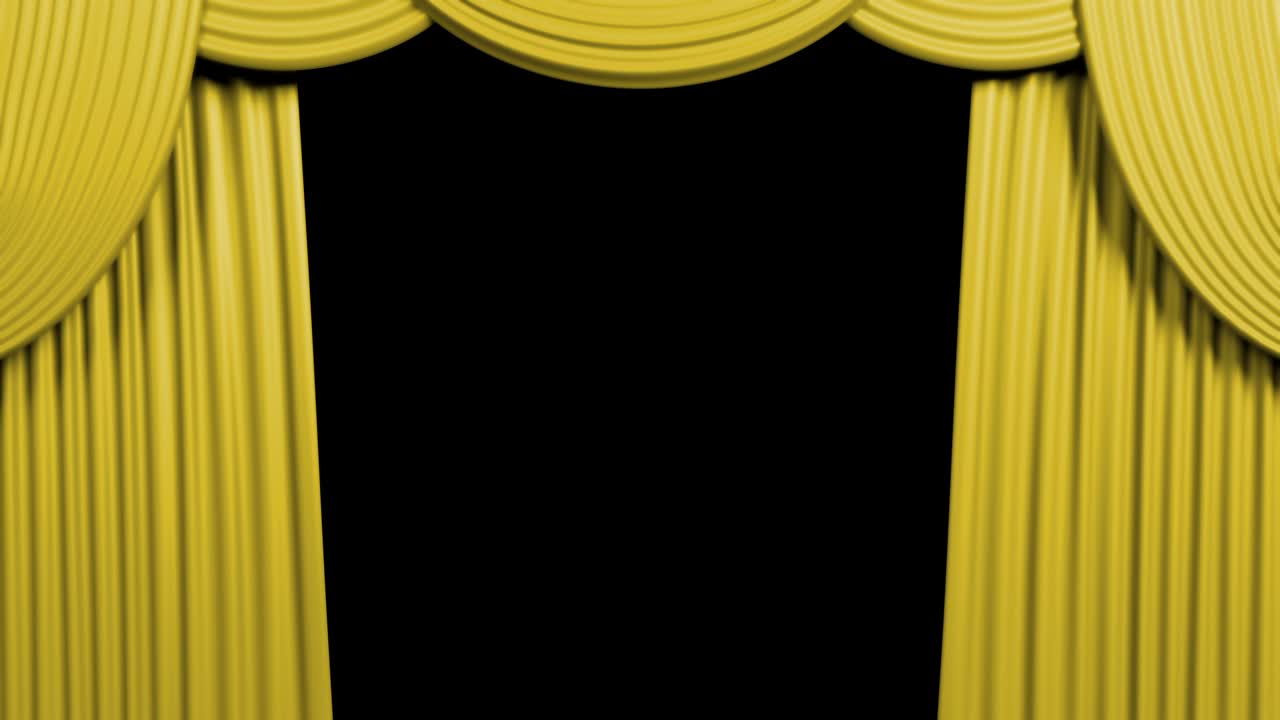 Yellow Opening Curtain With Alfa Background