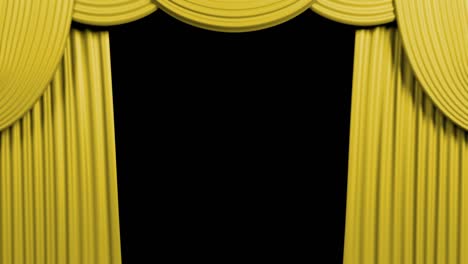 yellow opening curtain with alfa background