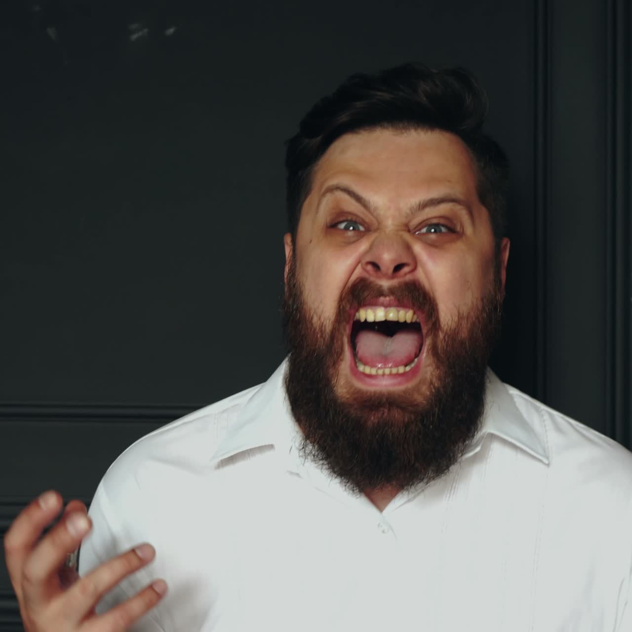 Serious man in studio