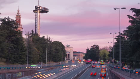 Sunset-in-Moncloa,-Madrid