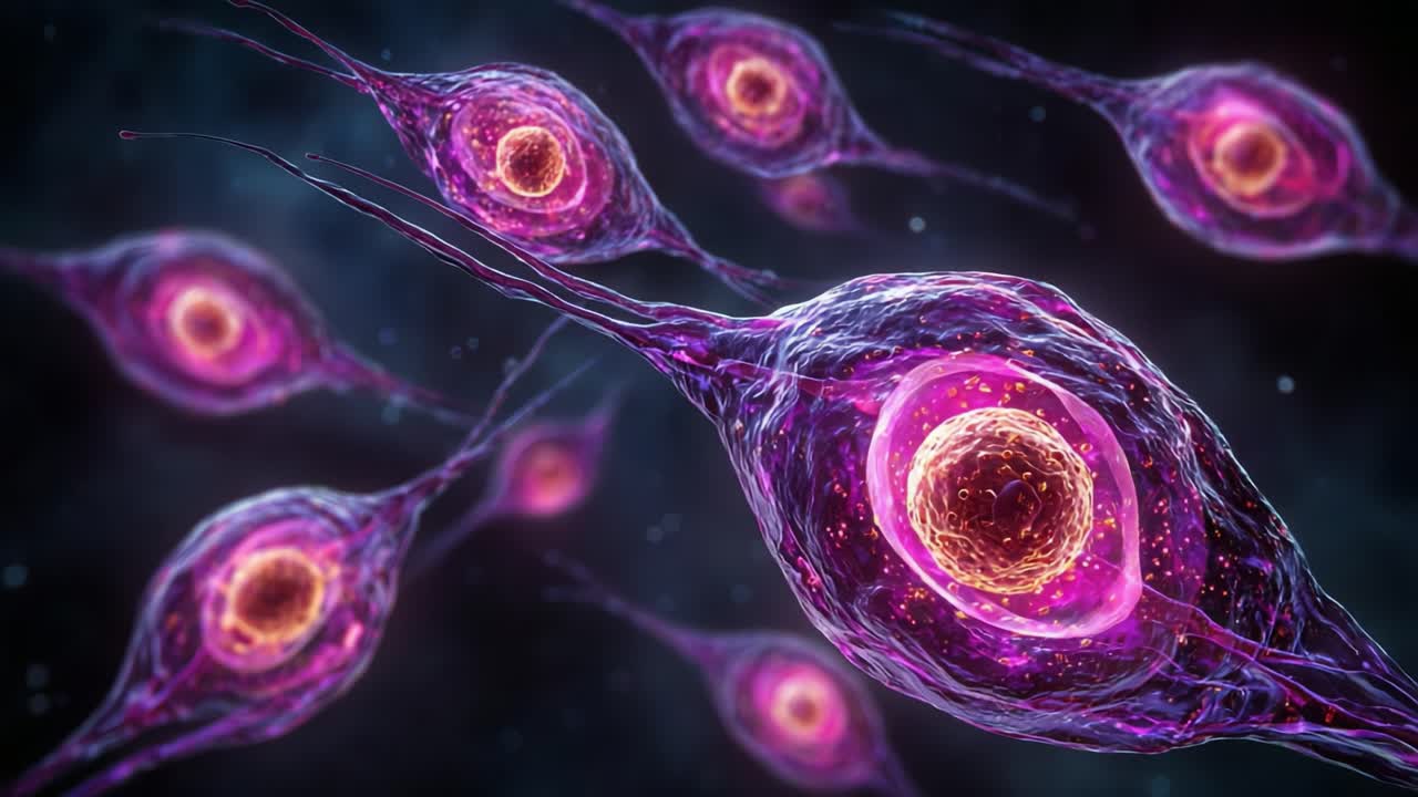 Un'esposizione vivace di cellule microscopiche: un'esplorazione di strutture biologiche colorate e dei loro intricati design a livello cellulare