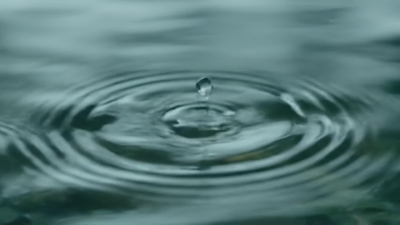 Captivating Ripples: A Close-Up Exploration of Water Droplets Creating Intricate Patterns and Waves on a Tranquil Surface in Nature
