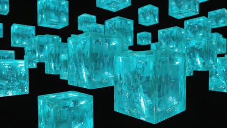 floating blue cubes