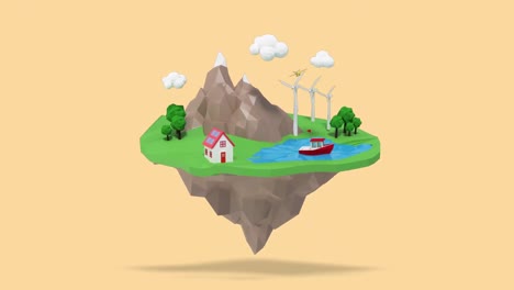 animación de un planeta verde y ecológico
