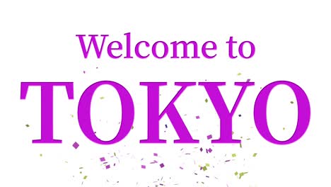 bienvenido a tokio mensaje de texto animación gráficos de movimiento