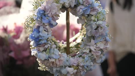 a circular flower bouquet at kunming dounan flower