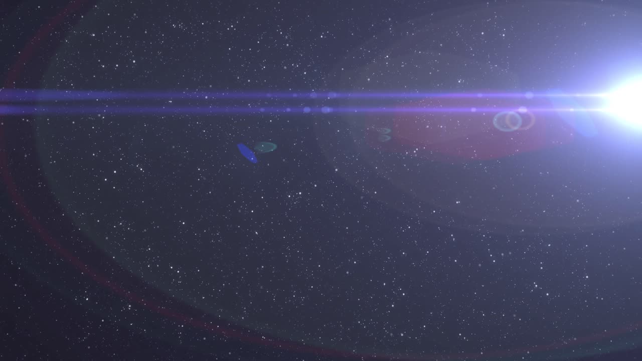 빛나는 보라색 반점이 밤하늘에서  ⁇ 박이고 있습니다.