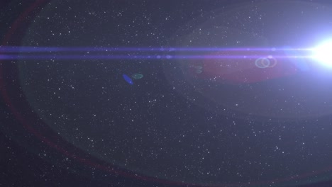 glowing purple spot of light flickering in the night sky