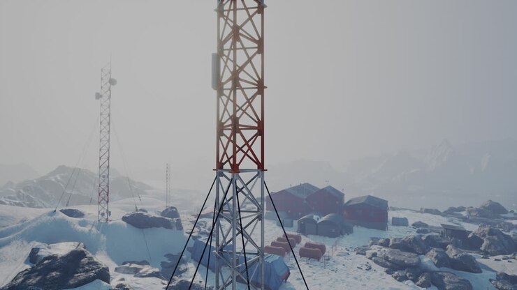 Vista aerea della stazione antartica in Antartide