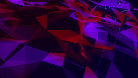 forming abstract animation, geometric shapes in red and purple