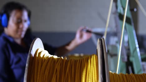 worker working in rope making industry 4k