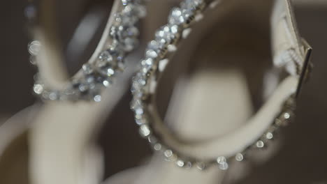 close-up of embellished bridal heels