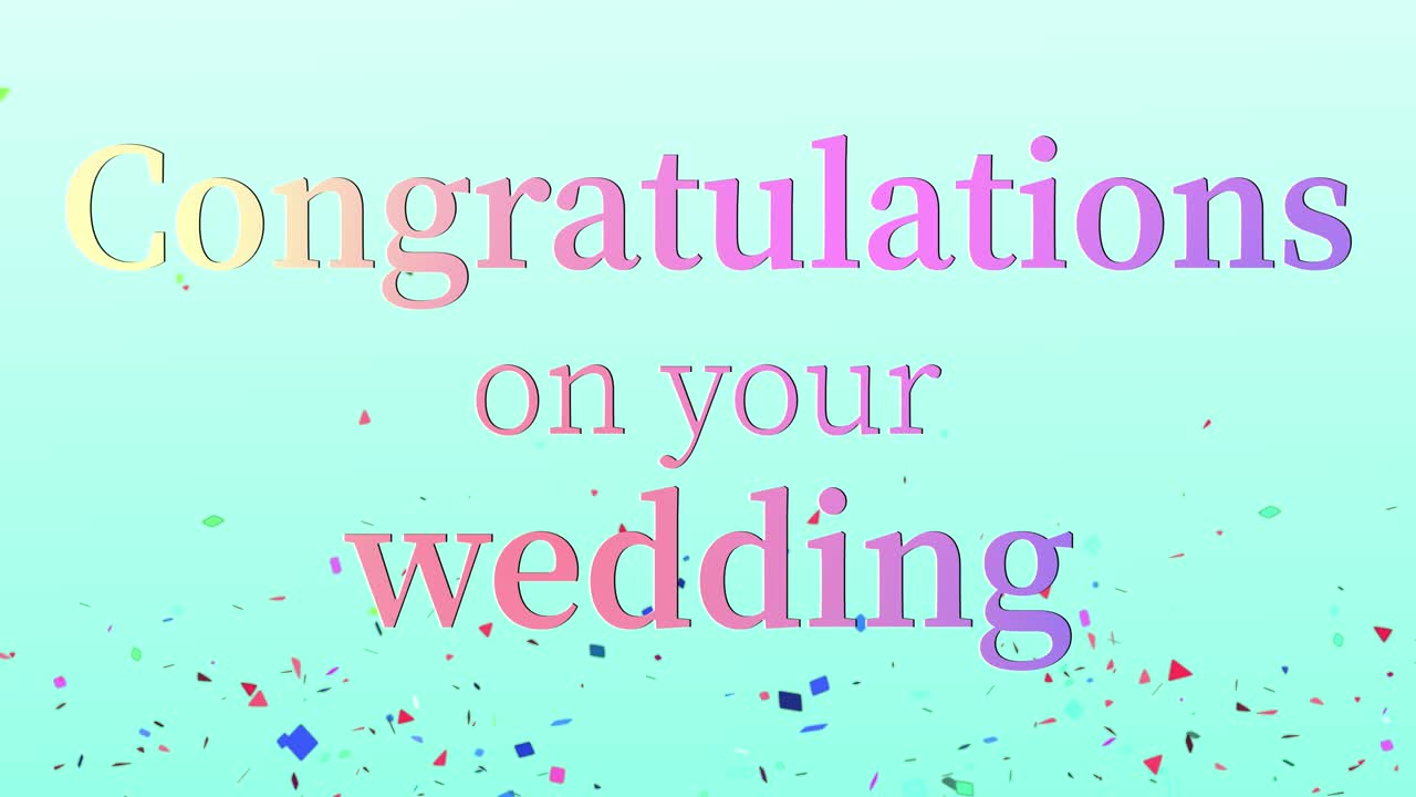 Congratulations on your wedding message text animation motion graphics