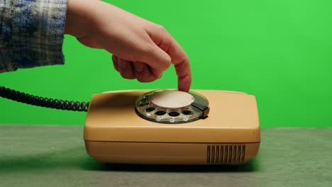 retro vintage phone, a yellow rotary telephone is displayed on a wooden desk, adding a nostalgic touch