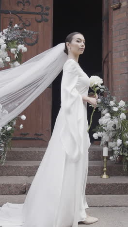 bride in a beautiful wedding dress