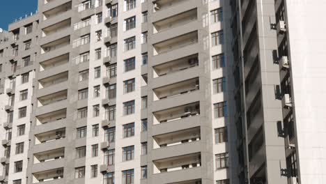 low angle establishihg shot of modern residential area buildings architecture