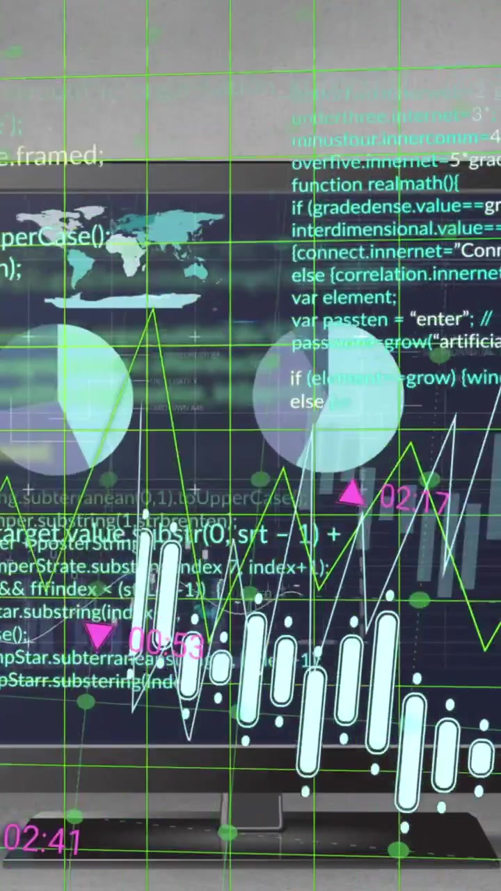 Animasjon av databehandling over skjerm