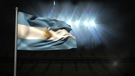 bandera nacional argentina ondeando en el mástil de la bandera