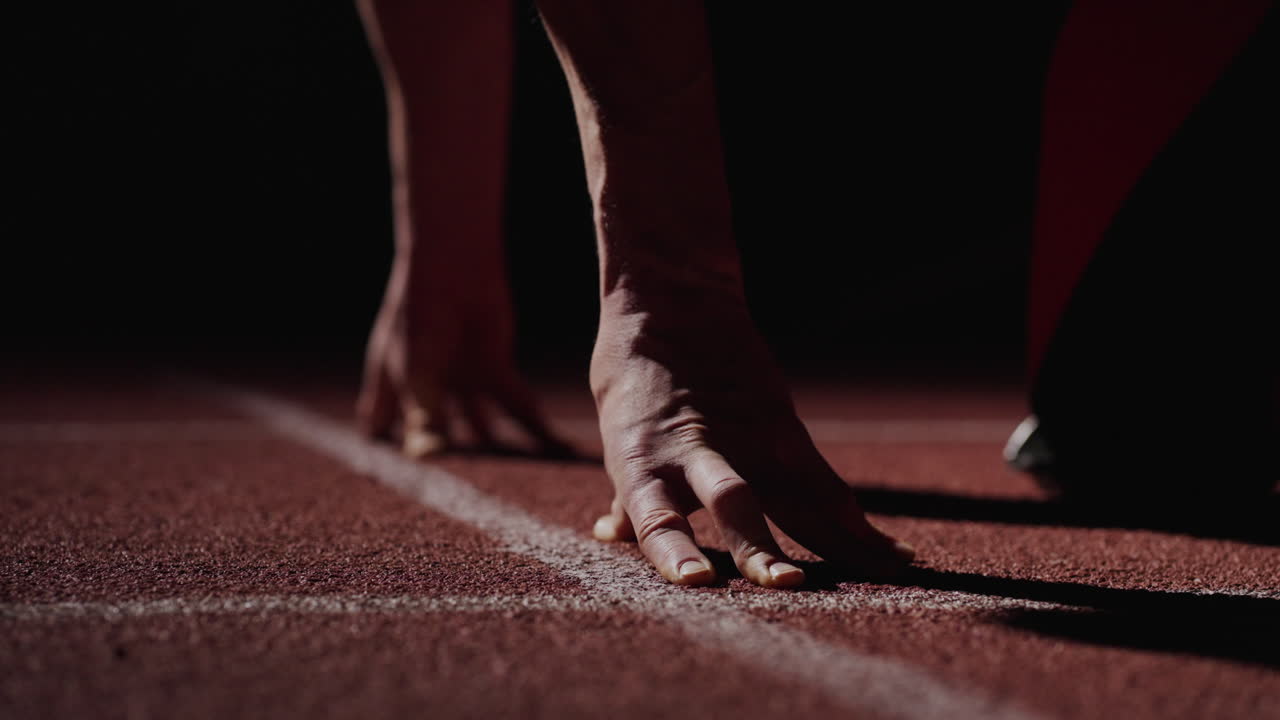 atleta listo para el sprint