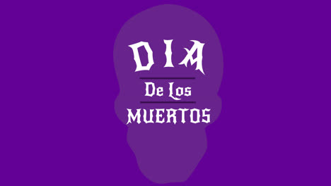 Animación-Del-Dia-De-Los-Muertos-Sobre-Calavera-Sobre-Fondo-Morado