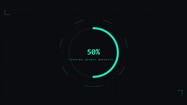 Digital Loading Progress Bar with System Initialization Text