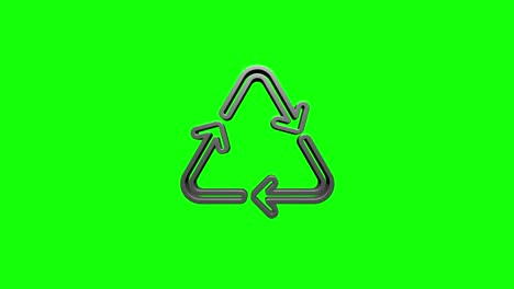 recycle 3d silver icon. save the planet. animation with rotating. motion graphics.