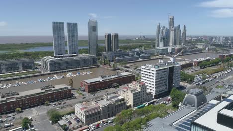 aerial view of puerto madero in buenos aires - argentina