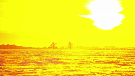 timelapse van gele flakkerende zonsondergang