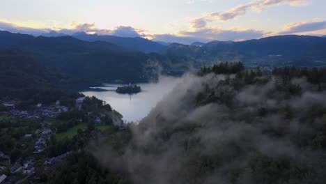 Drohnenvideo-Aus-Bled,-Slowenien