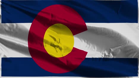 close up of the waving flag of the united states of america state of colorado