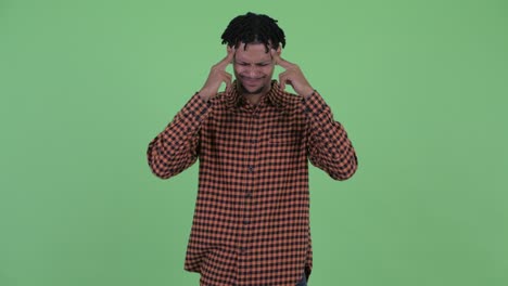 young handsome african man with dreadlocks