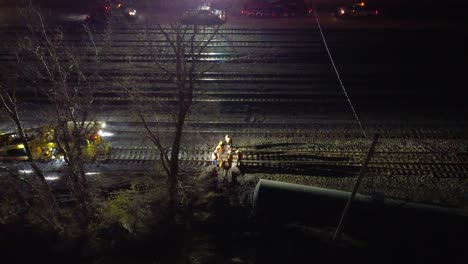 clean up continueing two days after 8 cars of a frieght derailed spilling hydrogen peroxide