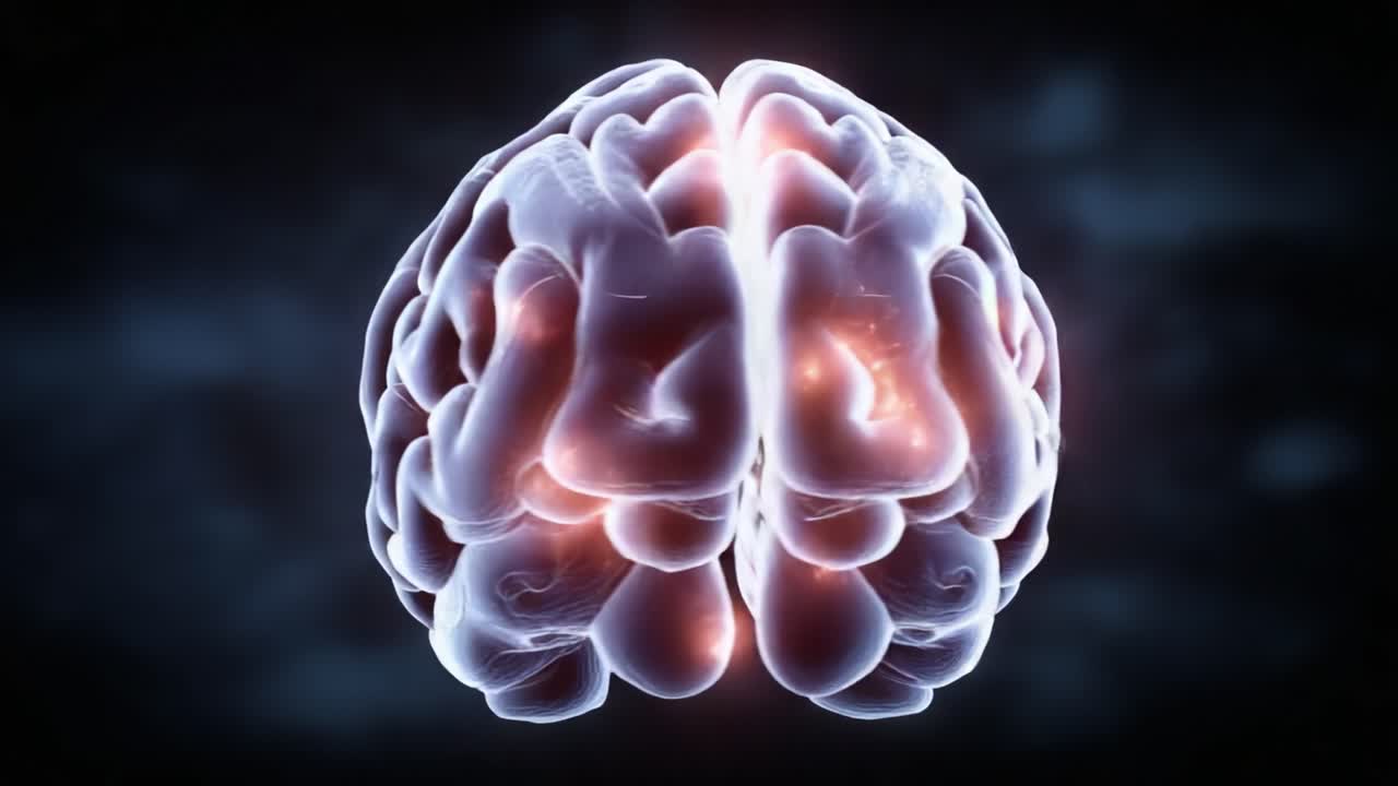 Udforskning af den menneskelige hjernes kompleksitet: En visuel rejse gennem neurale forbindelser og kognitive stier i en fantastisk 3D-repræsentation.