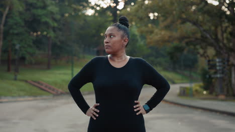 woman exercising in the park