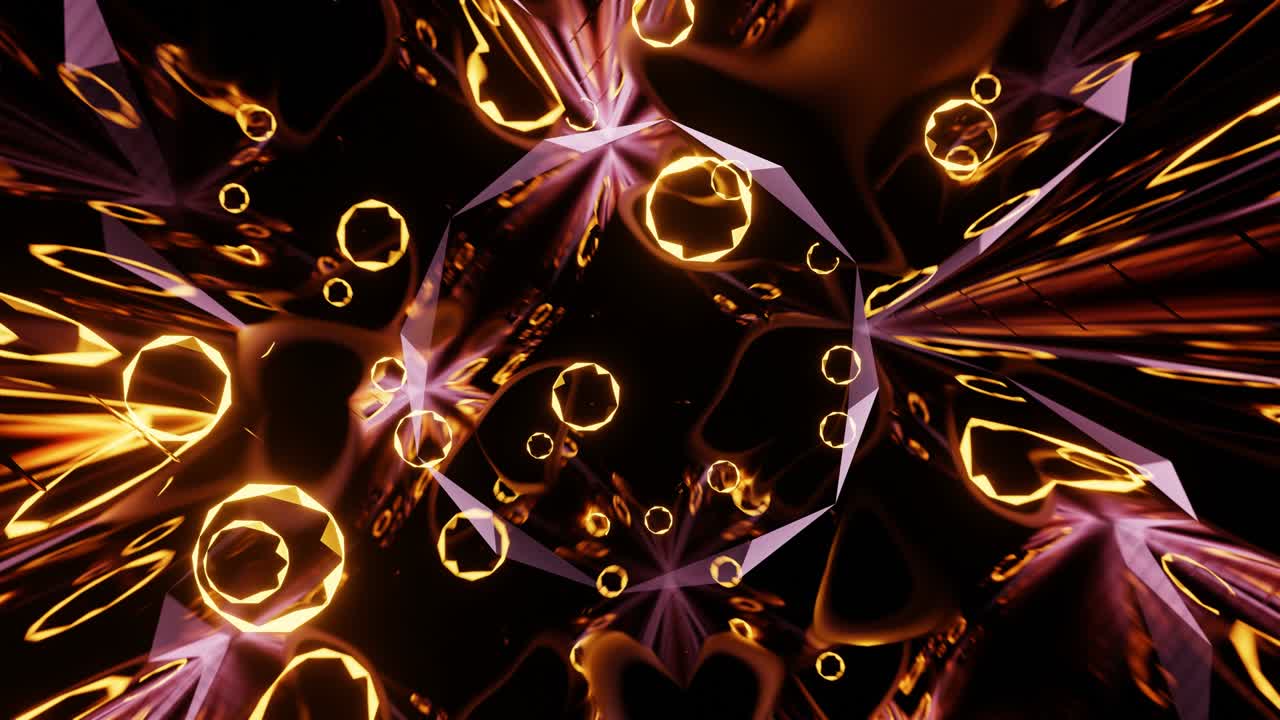 el túnel de espejo rosa de bucle de bucle abstracto.