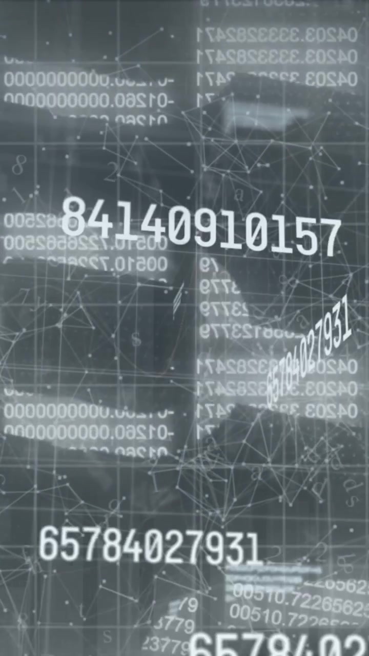 Animazione di numeri che cambiano, icona di catena di sicurezza e rete di connessioni su sfondo grigio