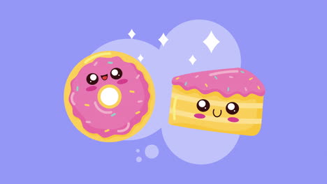 kawaii donut and cake