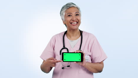 Doctor,-medical-and-phone-green-screen