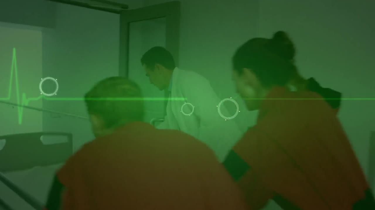 두 명의 백인 의사들에 대한 생명선의 애니메이션