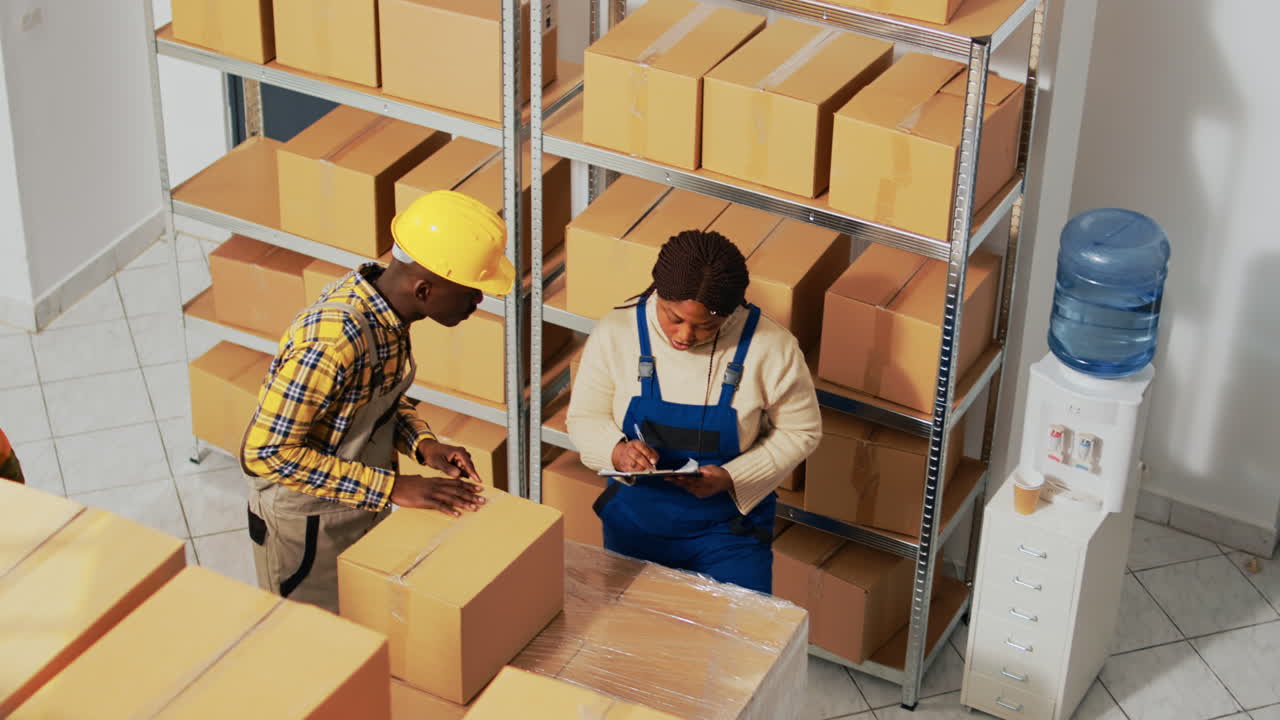 Warehouse Employees Moving Boxes