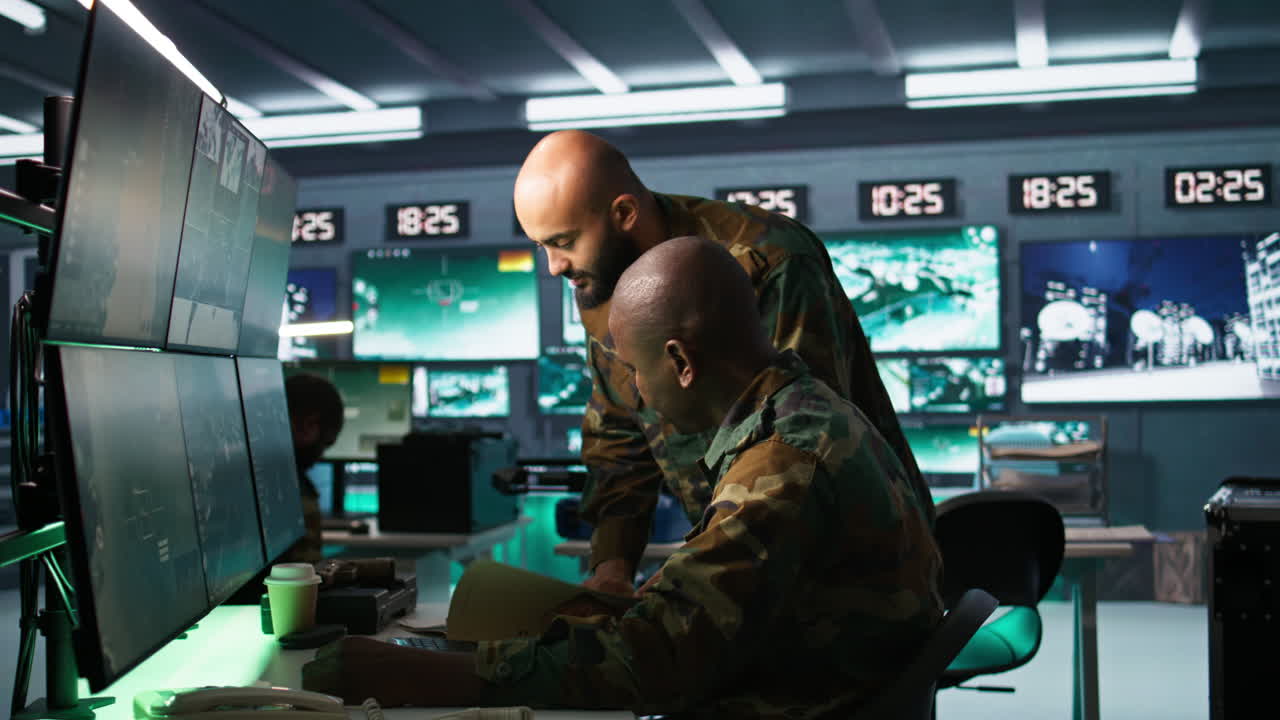 Intelligence corps colleagues read mission case file