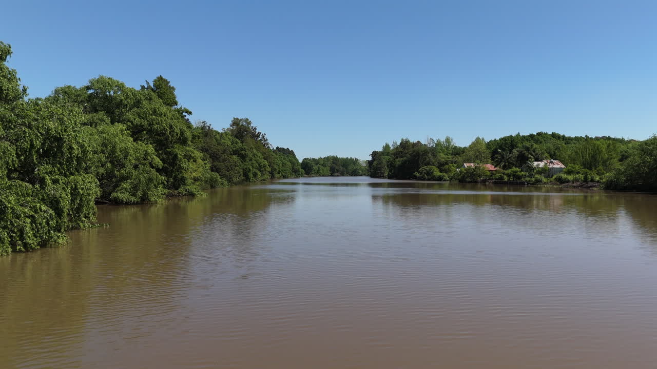 Navigation on Parana River Delta waterway, environmental conservation awareness