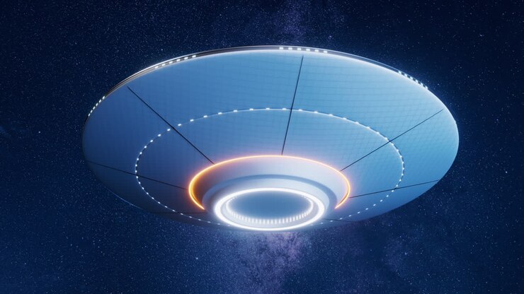 научная фантастика ufo космические корабли, 3d рендеринг.