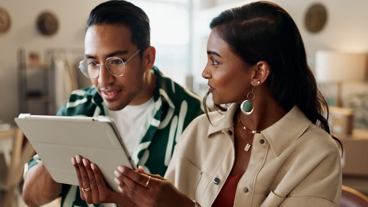 Fashion, distribution and people on tablet